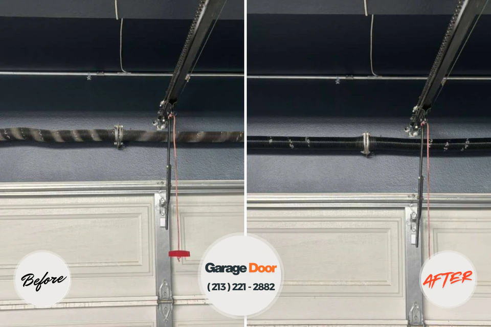 Before and after: garage door repair Stem, NC